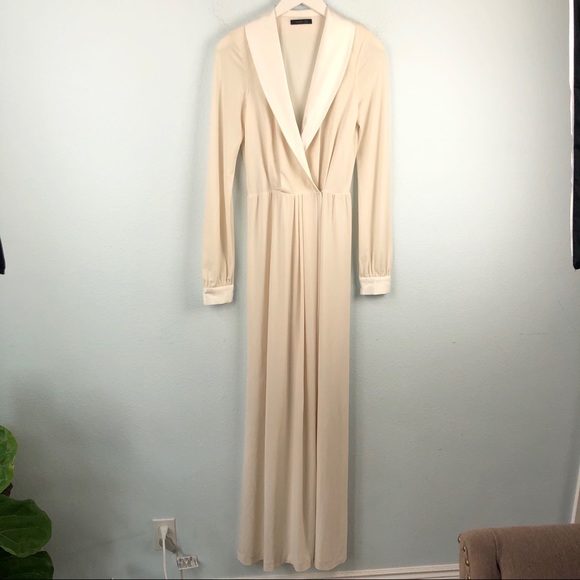 Rachel Zoe white Estella tuxedo wrap gown - Picture 3 of 8